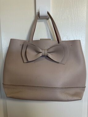 kate spade Taupe Bow Leather Tote